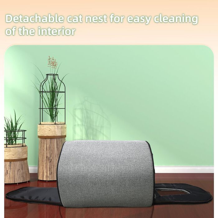 Кігтеточка-будиночок для котів з плюшем, сірого кольору, 50x42x42 см