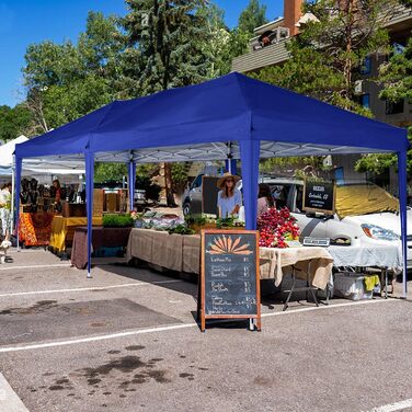 COBIZI Pop-up Pavilion 3x3, Folding Pavilion 3x3 Waterproof, Stable, Winter-proof |8x Pegs|4x Wind Rope|UV Protection 50+|High-Density Tarpaulin| Pavilion Foldable 3x3m Party Tent Folding Pavilion 3x3 Garden Pavilion (Navy Blue, 3x6m with 6 Side Walls)