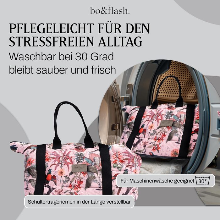 bo&flash Hundetragetasche Portland – Сумка-переноска для собак Portland – для маленьких собак до 7 кг – комфортна та стильна, миється, екологічна (Elodie)