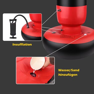 Дитячий боксерський мішок для карате та тхеквондо - 160 см, стоячий, для зняття стресу, з повітряним насосом. Підходить для хлопчиків та дівчаток 3-10 років