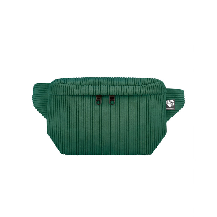 Чоловіча та жіноча поясна сумка PP-Berlin з корду, 3 відділення, ручної роботи, веганська, Made in Germany, для повсякденного використання та відпочинку, можна носити як через плече (зелена)