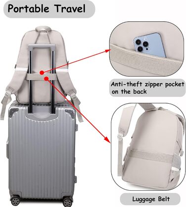 Makukke Rucksack Women's - School Backpack Girls Teenagers, Cute Anime Bookbag Women Casual Daypack Anti-Theft Backpacks for University Travel Leisure Work (Gray)