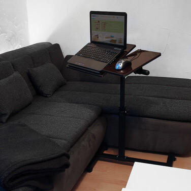 Relaxdays Adjustable Height Laptop Table Wood