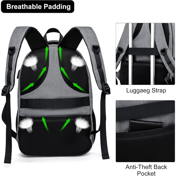 Рюкзак BIKROD для чоловіків та жінок, шкільний рюкзак для хлопчиків та дівчаток-підлітків, водонепроникний, з відділенням для ноутбука 15.6