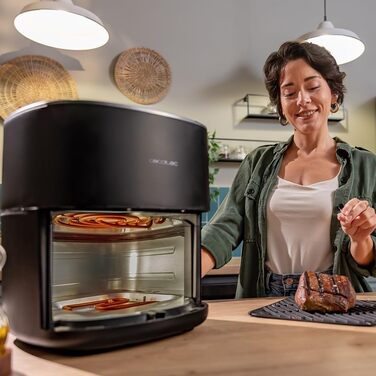 Cecotec Oil-Free Hot Air Fryer 6.5L Grill Plate - Grill - Double Heating Elements - Air Fryer Cecofry&Grill Duoheat 6500. 2200W, Dietetic and Digital, Window, Temperature Control 40-200°C, 12 Menus
