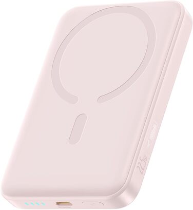 Power Bank Baseus 10000mAh з бездротовою зарядкою 15W, MagSafe, PD 22.5W, USB-C, білий (рожевий)