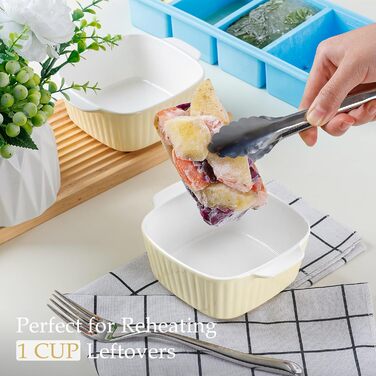 Набір форм для запікання NUTRIUPS 400мл, 4 шт., кераміка, жовтий (14.5 x 11.5 x 5.5 см)