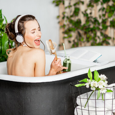Полиця для ванни Relaxdays Бамбук білий лакований
