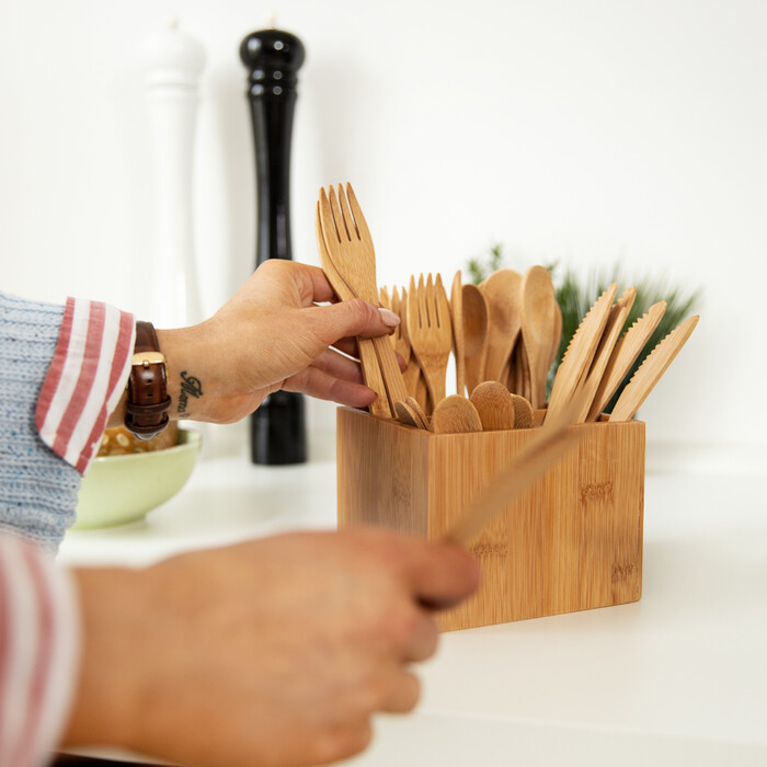 Relaxdays Bamboo Cutlery Set