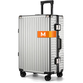 Алюмінієвий валіза It'Go M з жорсткою конструкцією, 4 колеса, ручна поклажа, срібний колір