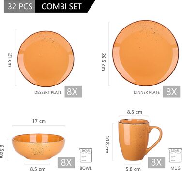 Сервіз Vancasso Serie Navia, 32 елементи, на 8 осіб, сучасний дизайн Navia-7
