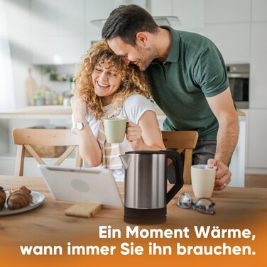 Електричний чайник Bomann WKS 3002 CB: 1,5 л, нержавіюча сталь, BPA Free, зручна кнопка, білий