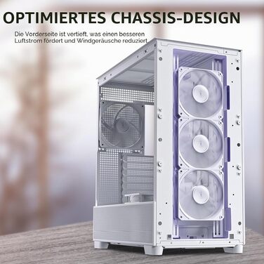 Корпус для ПК Antec Flux Midi Tower, чорний/білий, Gaming Case