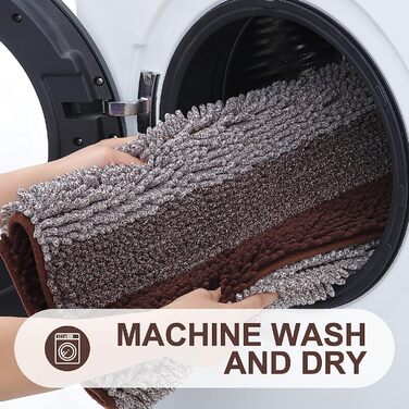 Килимок для ванної кімнати Homaxy з мікрофібри, 40x60 см, коричневий, антиковзаючий, швидковисихаючий