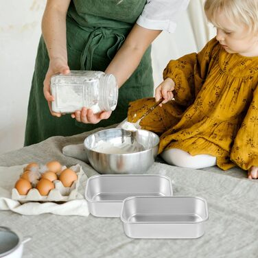 YARNOW 4-Pack Mini Loaf Pans Non-Stick Mini Loaf Baking Pans Cake Pans Rectangular Bread Loaf Baking Sheets for Cakes, Bread, Meatloaf, Quiche (Silver)