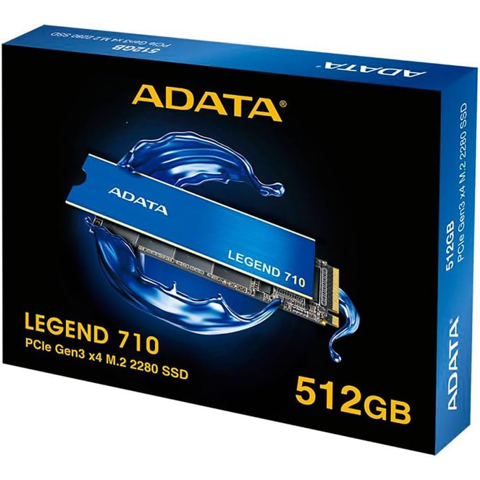 SSD ADATA Legend 710 512GB M.2 PCIe Gen3x4 NVMe 1.4 - Швидкість 2400/1800 MB/s, AES-256 шифрування