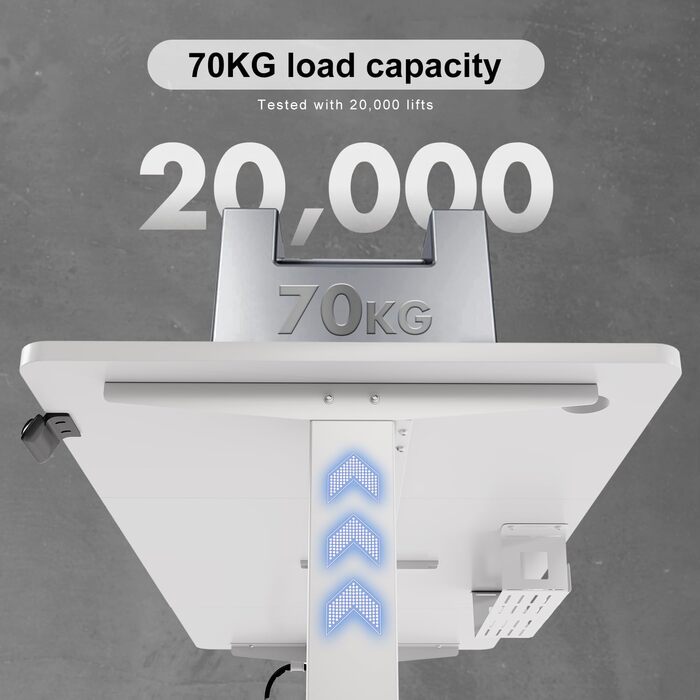 Електричний регульований стіл Devoko 160x70 см з кабель-органайзером, ергономічний комп'ютерний стіл з пам'яттю, для роботи стоячи і сидячи, стільниця під дерево (клен)