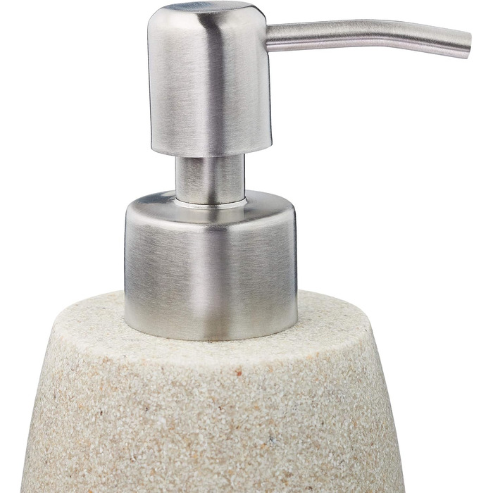 Дозатор для мила Relaxdays 300 мл, наповнюваний, для ванної/кухні, з нержавіючої сталі, пісок, полірезин