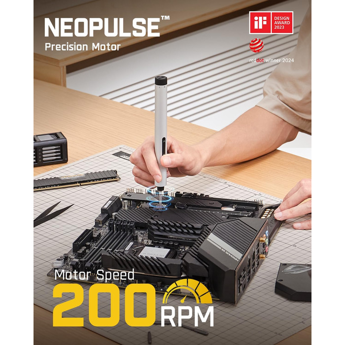 Fanttik E1 MAX: Набір прецизійних викруток 50 в 1 з акумулятором, 2 швидкості, для ремонту iPhone, ноутбуків, окулярів