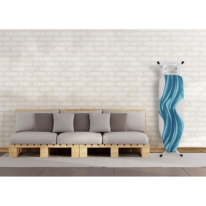 Прасувальна дошка Mabel Home регульована, розкішна, на 4 ніжках, з додатковим чохлом, синьо-білий візерунок