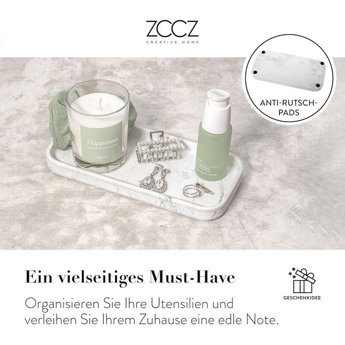 Набір для ванної кімнати ZCCZ – 6 предметів: органайзер для зубних щіток, дозатор мила, миска для косметики та ватних паличок. Елегантний декор з ефектом мармуру, білий колір для стильного оформлення ванної кімнати