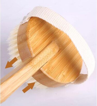 17.7-inch Bath and Body Brushes for Women, Boar Bristle, Long Handle, Bath Brushes, Back Scrubber for Shower for Men, Bamboo Shower Brushes