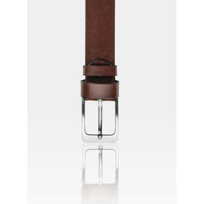 Чоловічий шкіряний ремінь Stevens, коричневий, 100 см, класична пряжка