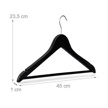 Relaxdays Wooden Clothes Hangers, 50-Piece Set