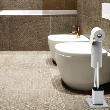 Тримач туалетного паперу з щіткою для унітазу YUET, гальванічне покриття, сріблястий