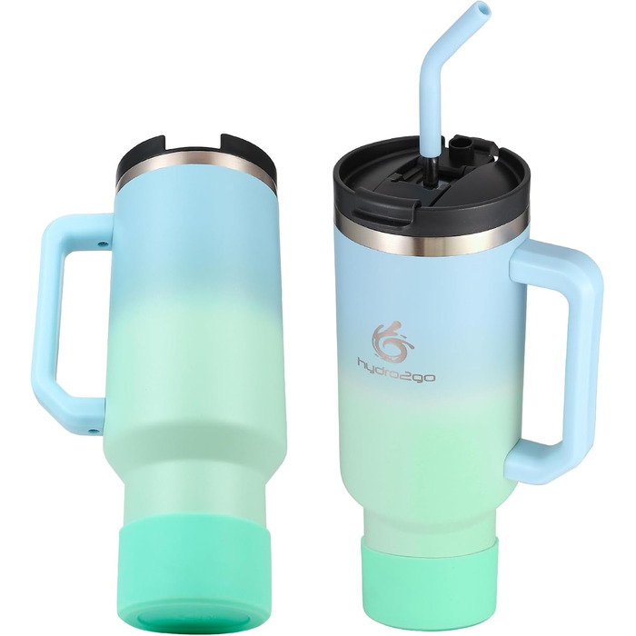 Термокухоль Hydro2Go з трубочкою – BPA-free, придатна для миття в посудомийній машині – 10 годин гарячого/12 годин холодного – 1200 мл, Lagoon
