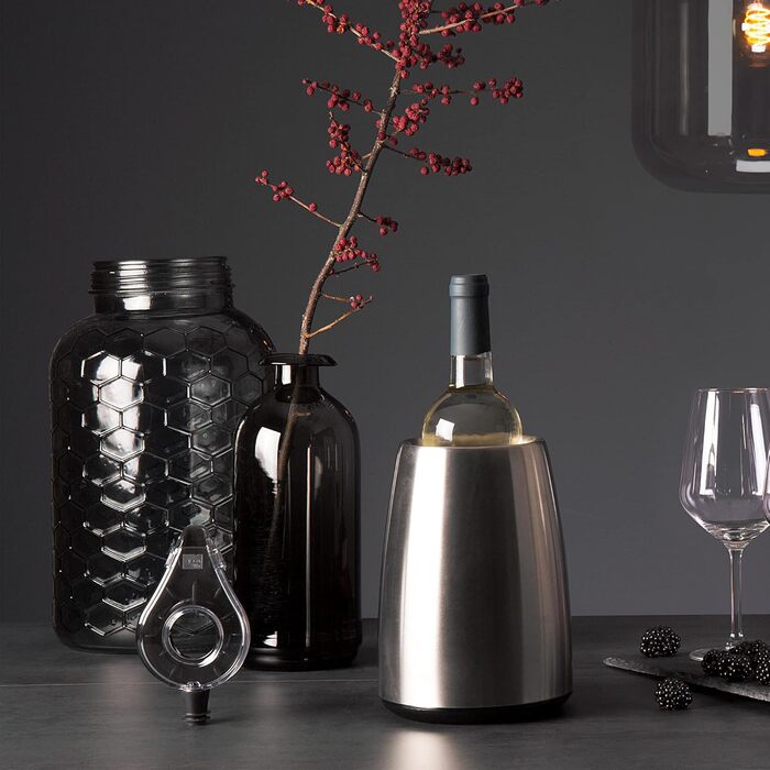 Vacu Vin 3649360 Active Wine Cooler Elegant, Stainless Steel, 208(h) x 155(dia)mm.