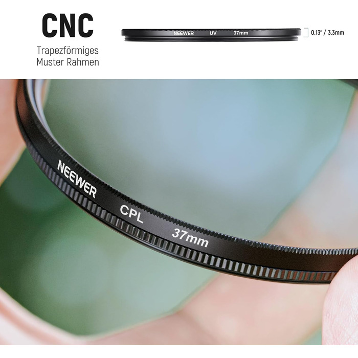 Набір фільтрів Neewer 82mm ND: UV, CPL, FLD, ND2, ND4, ND8, бленда, кришка об'єктива, сумісний з Canon, Nikon, Sony, Panasonic, DSLR