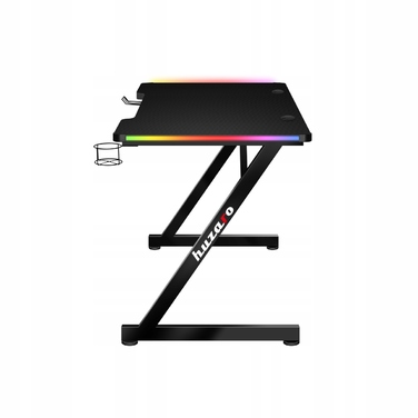 Ігровий стіл Huzaro Hero 2.5 з RGB LED підсвіткою, 120 x 75 x 60 см, чорний