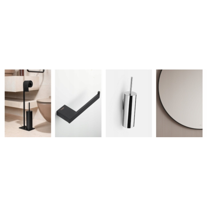 Щітка для унітаза — підвісна / підлогова, матове золото