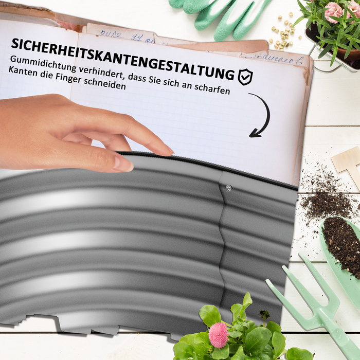 Outsunny Metal Raised Garden Bed 105x62x30cm Planting Box Vegetable Bed DIY Flower Box Open Bottom Herb Bed for Garden Balcony Silver