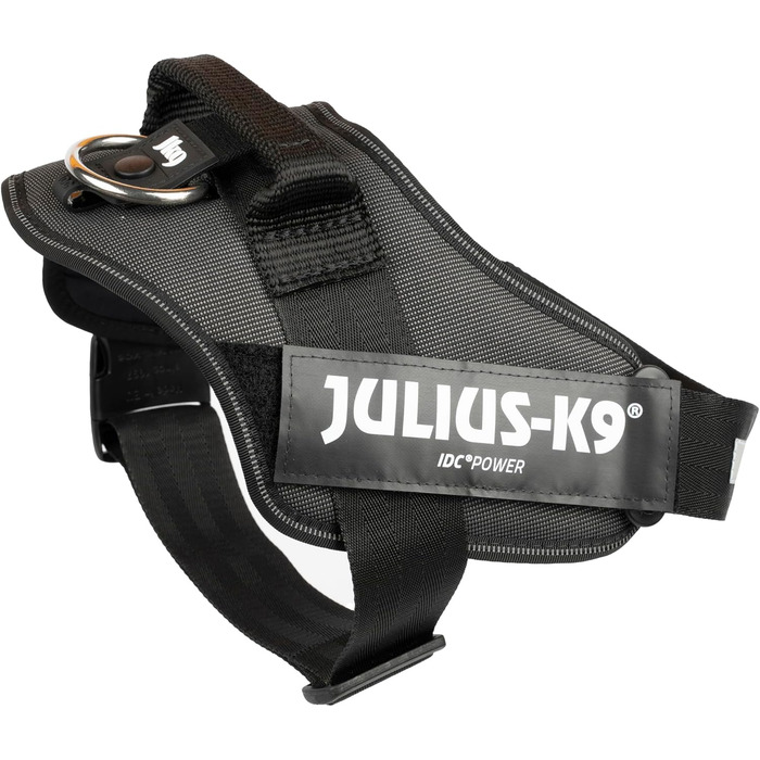 Шлейка для собак IDC Powergeschirr S - відбиваюча, з лого, регульована, дихаюча, для малих, середніх та великих собак (2TON (Black-Gray), XL/2)