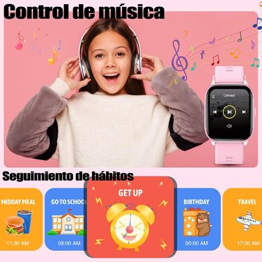 Дитячий розумний годинник для дівчаток та хлопчиків, 1.5' фітнес-трекер з 19 спортивними режимами, моніторингом сну, серцевого ритму, крокомером, IP68 водонепроникний, подарунок для дітей 6-15 років, рожевий
