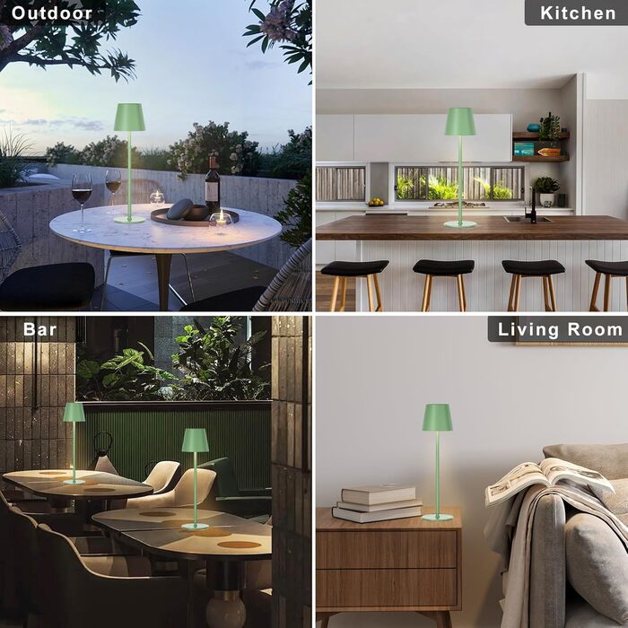 Набір з 2 бездротових настільних ламп LED з акумулятором, сенсорне регулювання яскравості, 3 режими кольору, USB-C зарядка для спальні, столу, кемпінгу (Чорний)