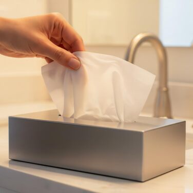 Коробка для серветок з нержавіючої сталі Com-Four® - настінний диспенсер для серветок (сріблястий)