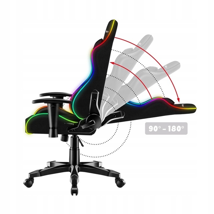Ігрове крісло Huzaro Ranger 6.0 RGB, сітка, чорне