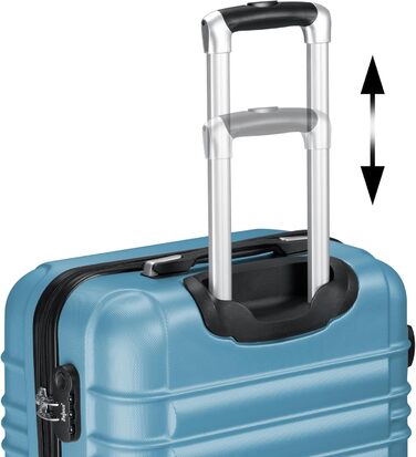 Набір валіз Zelsius 4 шт. рожевий колір | ABS, з кодовим замком, 4 колеса, внутрішня перегородка | Ручна валіза, набір валіз, Trolley, велика валіза (сталево-блакитний)