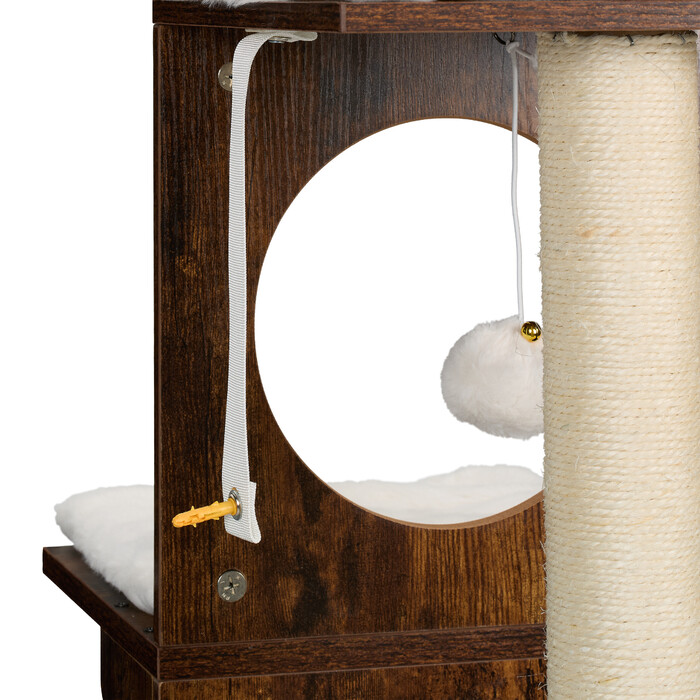Relaxdays Cat Tree with Litter Box Cabinet, 128 cm