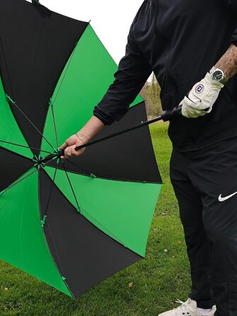 Чоловічий парасолька Fulton Cyclone Black/Green, 100 см, об'єм 1 літр, чорний/зелений