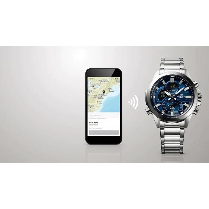 Чоловічий годинник Casio ECB-30D з секундоміром, водонепроникністю та Bluetooth