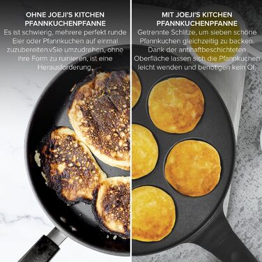 Млинцева сковорода Joeji's Kitchen на 7 млинців, антипригарна, алюмінієва, 26,5 см, для індукції, універсальна для панкейків, яєць та млинців
