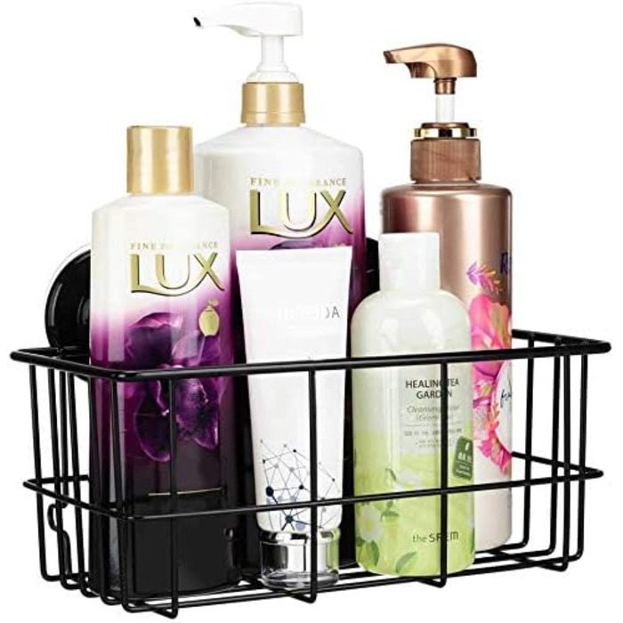 SANNO Shower Baskets Shelves Wall Shelf Bathroom Shower Basket, Shower Organizer Storage (Black)