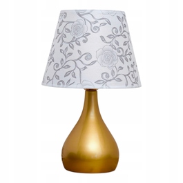 Сенсорна настільна нічна лампа з абажуром, LED, золотиста