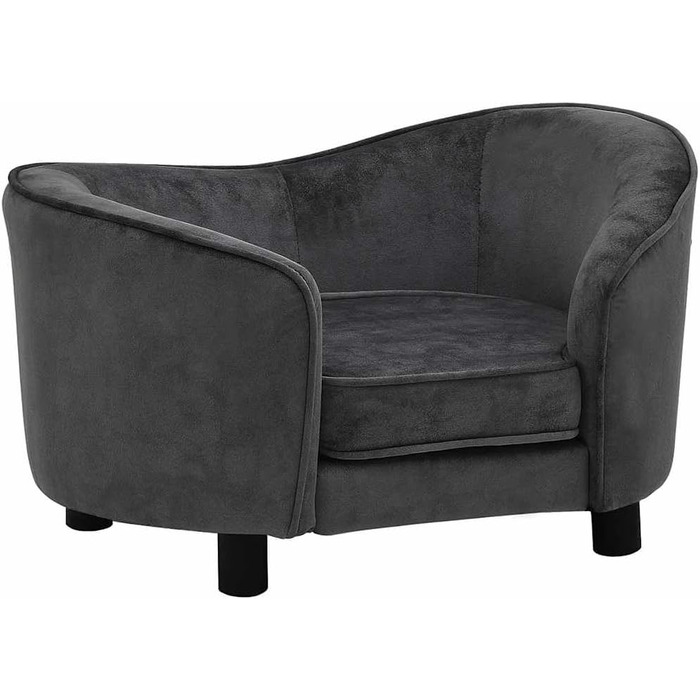 Софа для собак Dunkelgrau від vidaXL, 69x49x40 см: плюшеве ліжко та диванчик для собак та котів