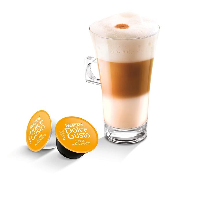 Кавові капсули Nescafé Dolce Gusto Latte Macchiato, середній обсмал, набір 45 порцій (3 упаковки по 15 капсул)