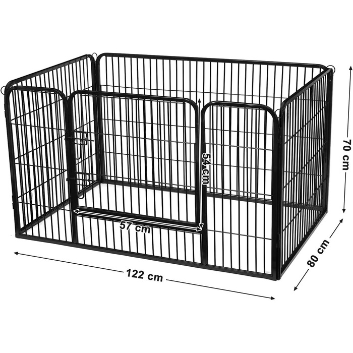 Клітка-вольєр для тварин Feandrea Freilaufgegehege PPK04BK, 122x80x70 см, чорна